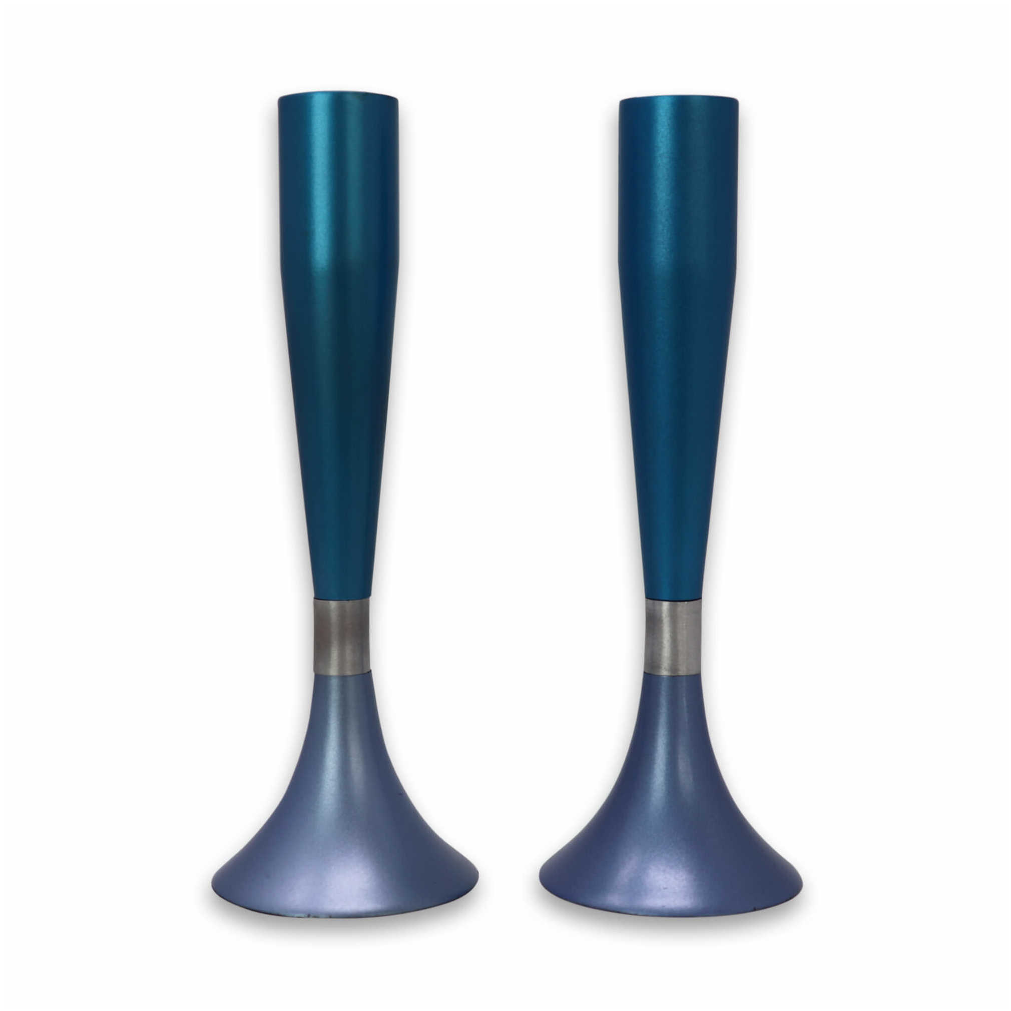 Blue Anodized Aluminum Candlesticks By Yair Emanuel