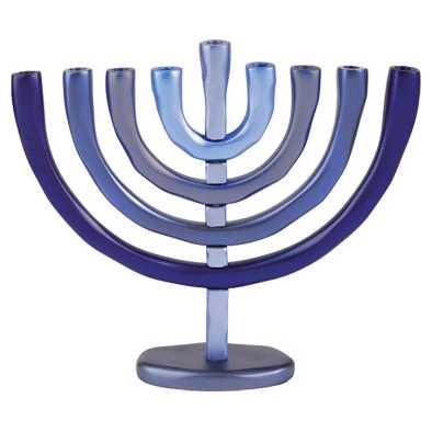 Anodized Blue Menorah -Perfect For Hanukkah