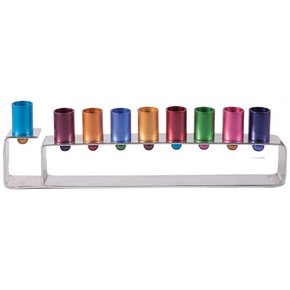 Anodized Colorful Menorah -Perfect For Hanukkah