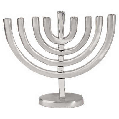 Anodized Silver Menorah -Perfect For Hanukkah