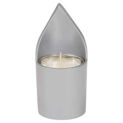 Silver Anodized Yahrtzeit Candle Holder By Yair Emanuel -Perfect For Yom Kippur