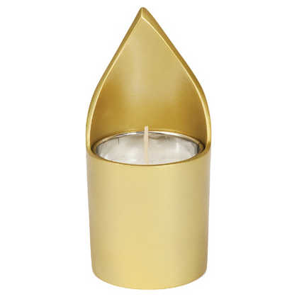 Gold Anodized Yahrtzeit Candle Holder By Yair Emanuel -Perfect For Yom Kippur