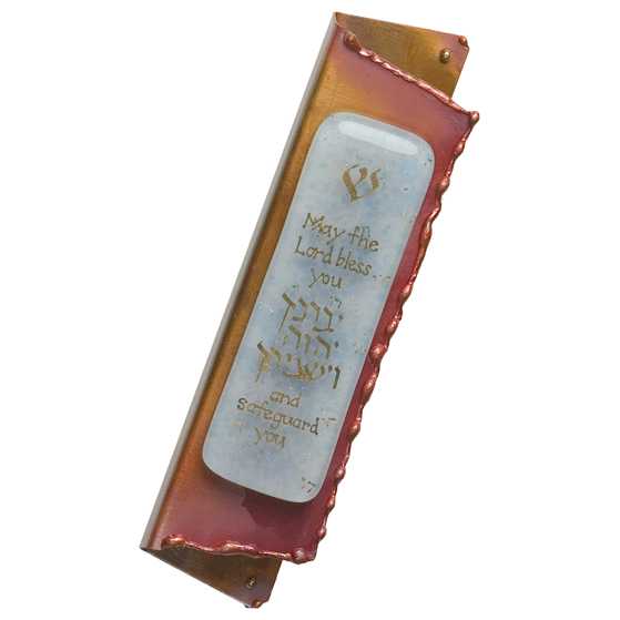 Blue New Baby Mezuzah Case