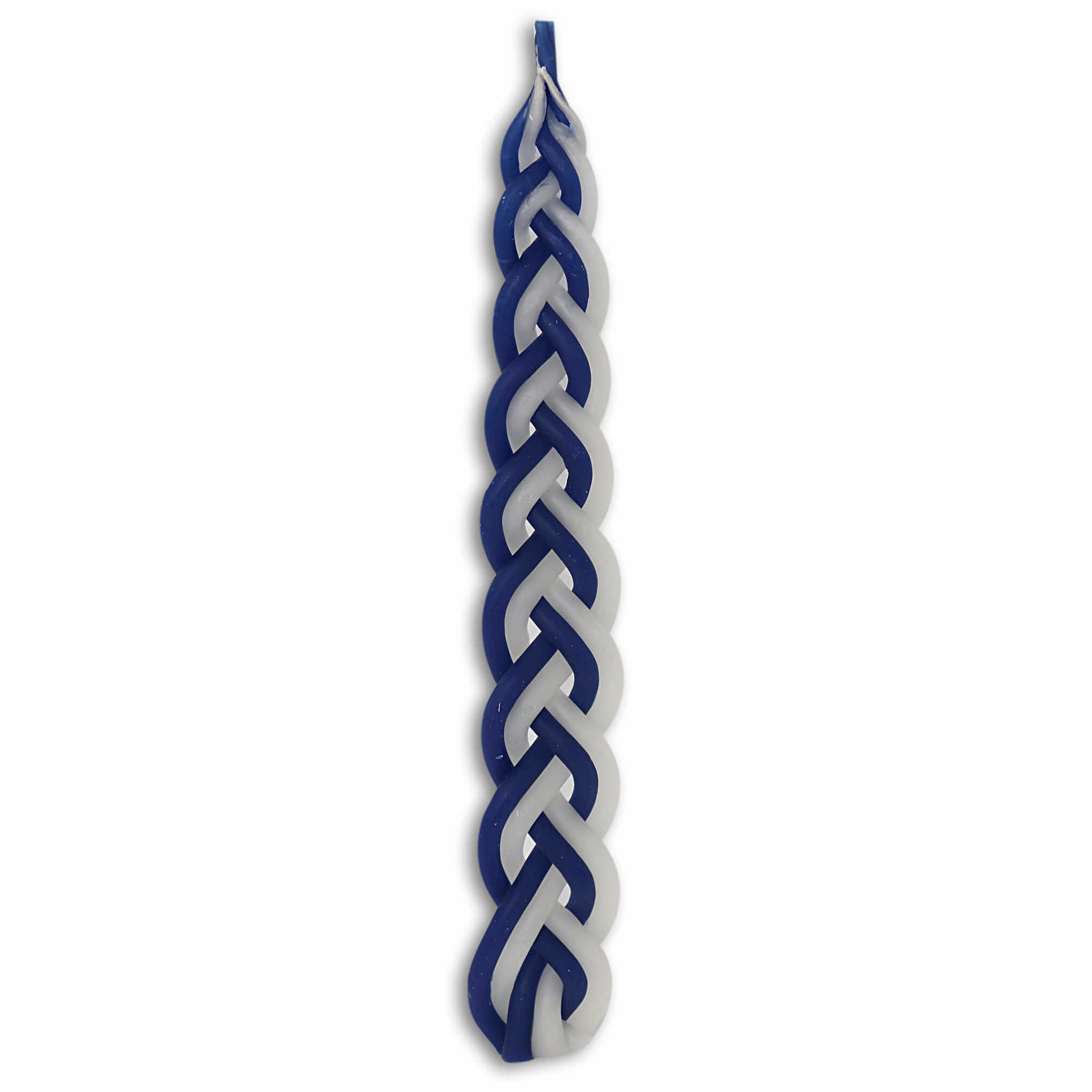 Braided 6 Wick Havdalah Candle - Blue And White