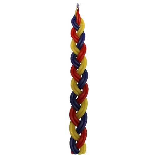 Braided 6 Wick Havdalah Candle - Multicolor