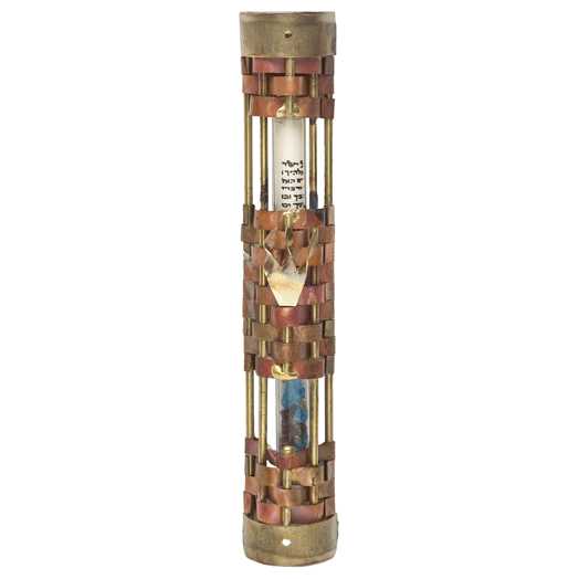 Brick House Woven Wedding Glass Keepsake Mezuzah Case