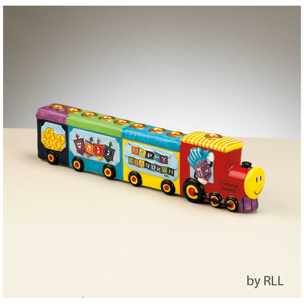 Chanukah Express Hand Painted Ceramic Menorah -Perfect For Hanukkah