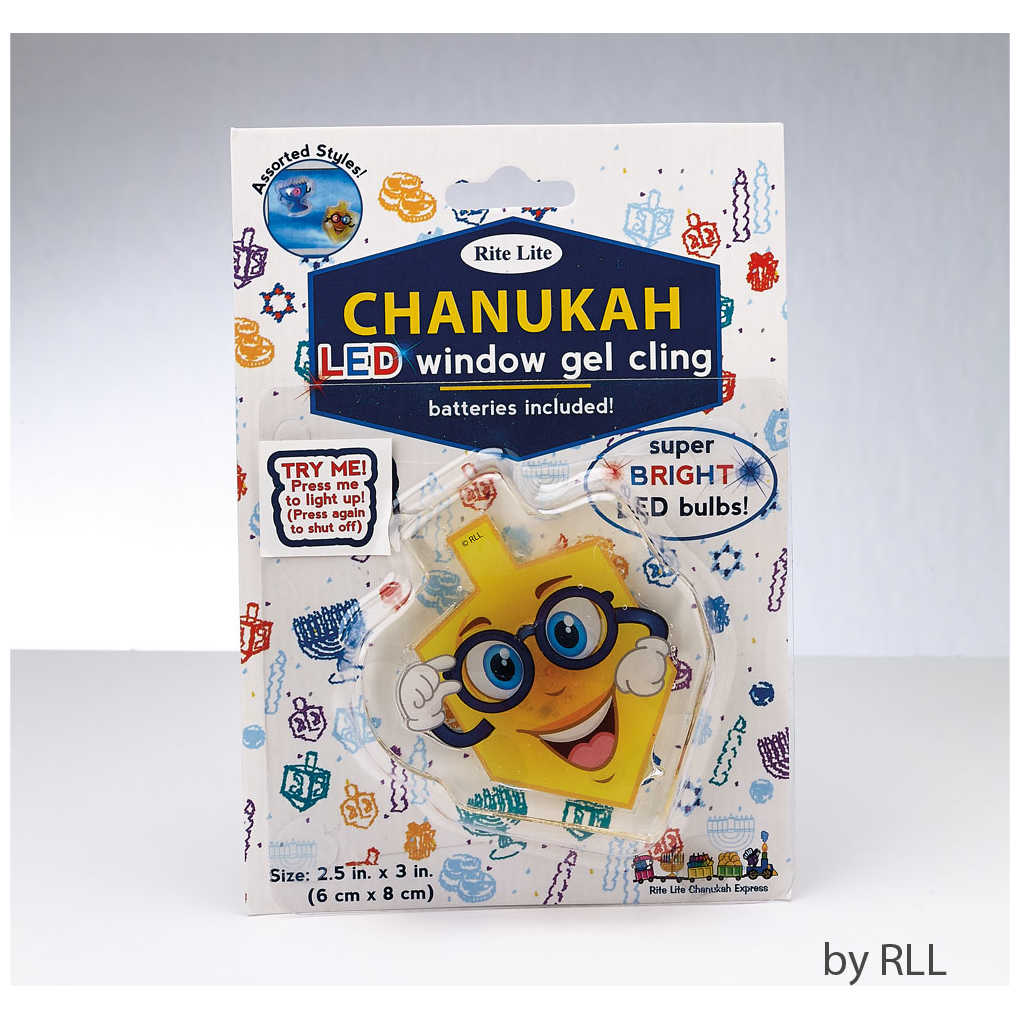 Chanukah Led Gel Cling, Dreidel Design -Perfect For Hanukkah