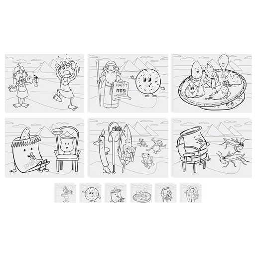 Color-Your-Own Passover Placemat & Coasters -Perfect For Passover