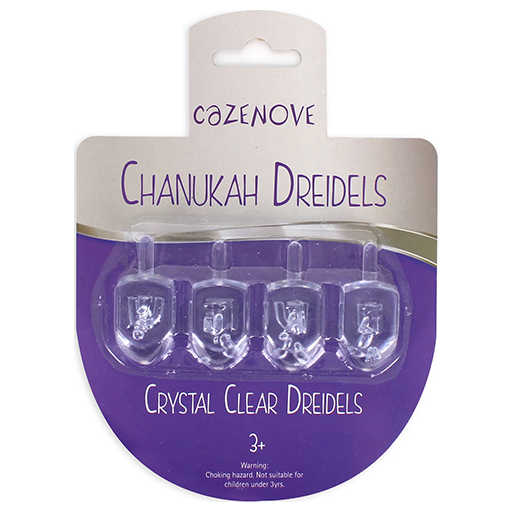 Crystal Clear Dreidels - Pack Of 4 -Perfect For Hanukkah