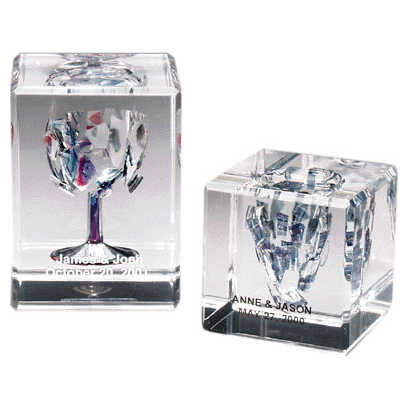 Cubed Wedding Glass Keepsake