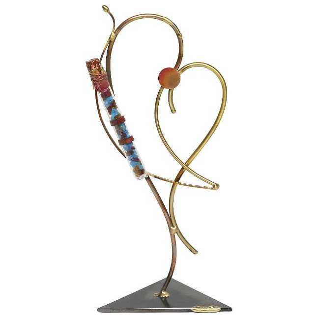 Dancing Heart Wedding Glass Keepsake Display