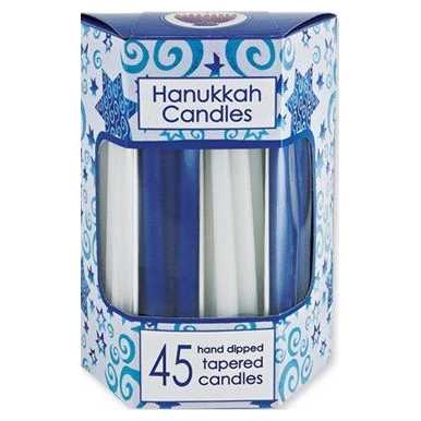 Deluxe Blue & White Chanukah Candles -Perfect For Hanukkah
