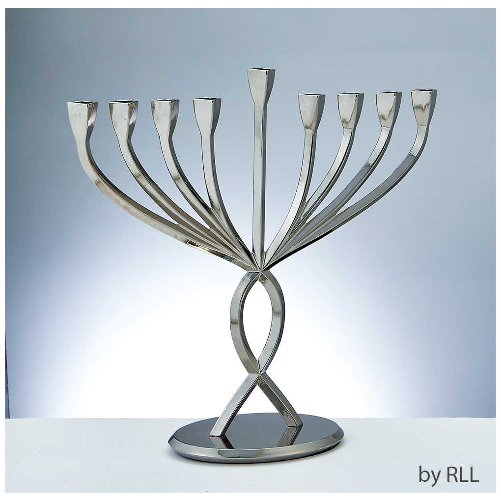 Facets Of Light Aluminum Menorah, Chrome -Perfect For Hanukkah