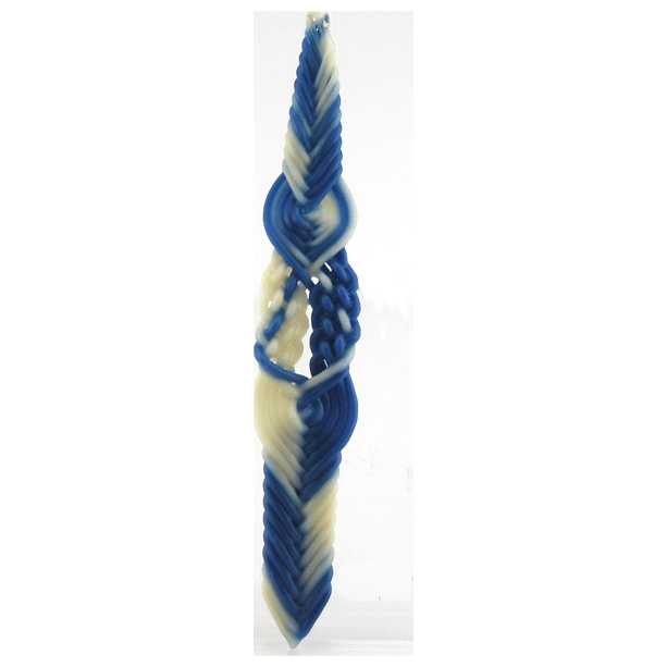 Fancy 12 Wick Havdalah Candle - Blue & White