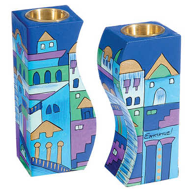 Fitted Candlesticks - Jerusalem Blue