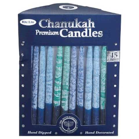 Frosted Shades Of Blue Chanukah Candles -Perfect For Hanukkah