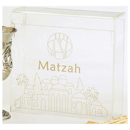 Gold Jerusalem Matzah Box -Perfect For Passover