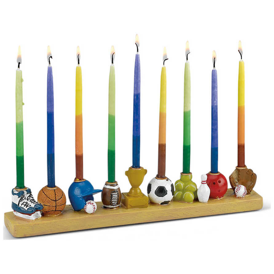 Hand Painted Sports Menorah -Perfect For Hanukkah
