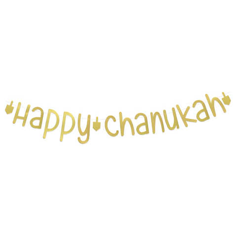 Happy Hanukkah Foil Bunting - Gold -Perfect For Hanukkah