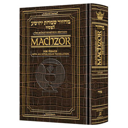 Interlinear Machzor: Pesach Sefard Full Size - Alligator Leather -Perfect For Passover