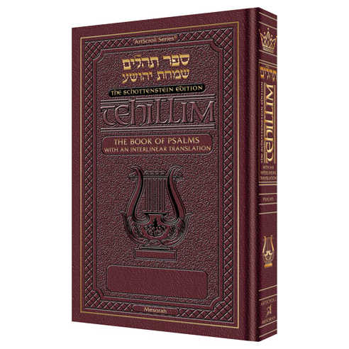 Interlinear Tehillim Full Size Leather Maroon