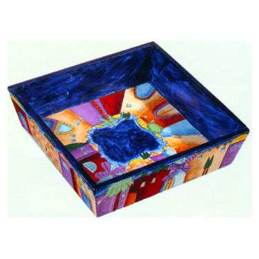 Jerusalem Sky Wood Matzah Box -Perfect For Passover