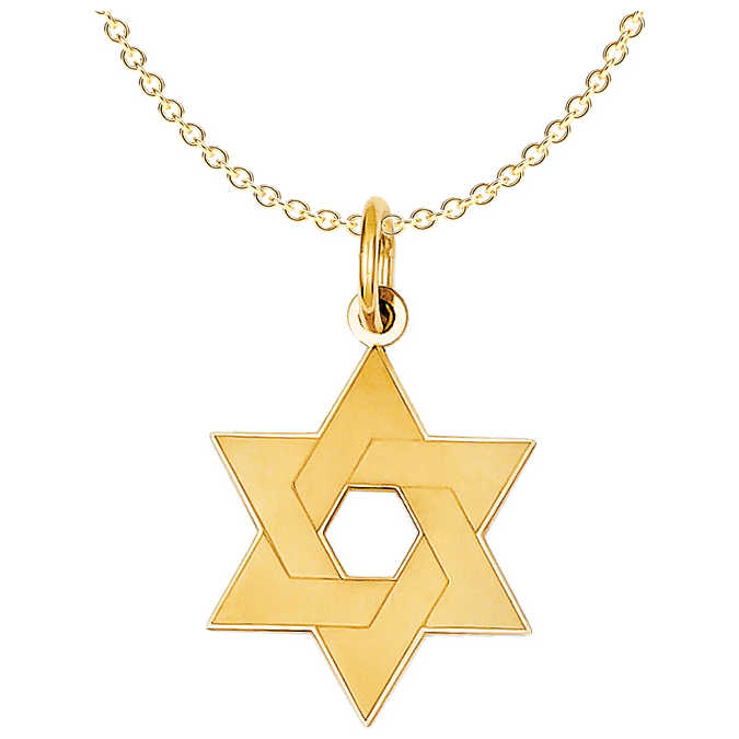 14K Yellow Gold Laser-Etched Star Of David Pendant