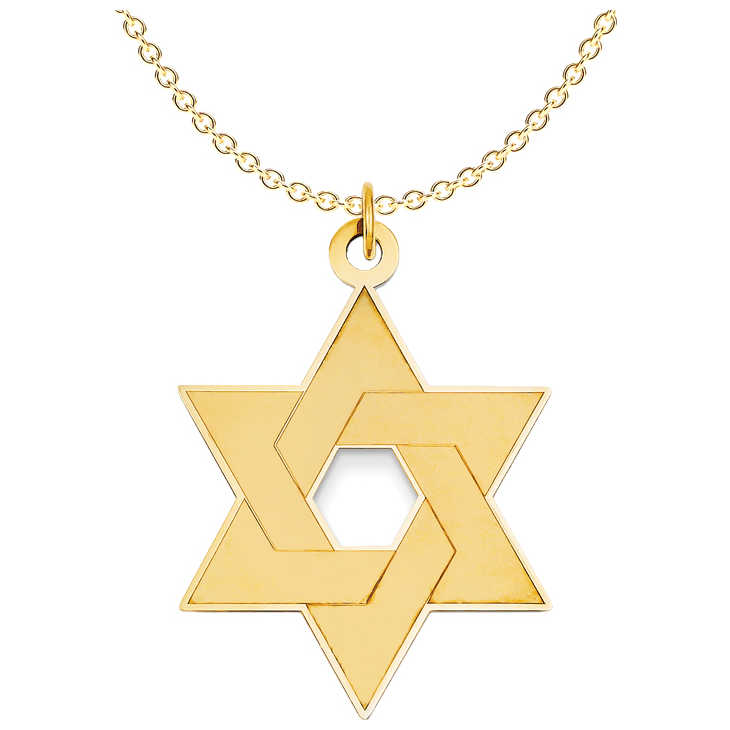 14K Yellow Gold Laser-Etched Star Of David Pendant