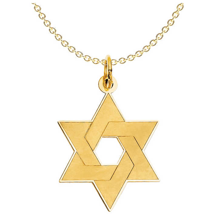 14K Yellow Gold Laser-Etched Star Of David Pendant