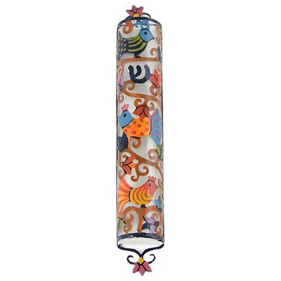 Lasercut Birds Mezuzah Case