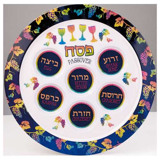 Melamine Multi-Color Seder Plate -Perfect For Passover