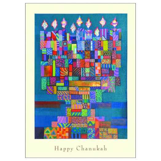 Mosaic Menorah - Box Of 10 Cards -Perfect For Hanukkah