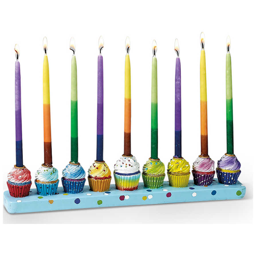 Multi-Color Cupcakes Menorah -Perfect For Hanukkah