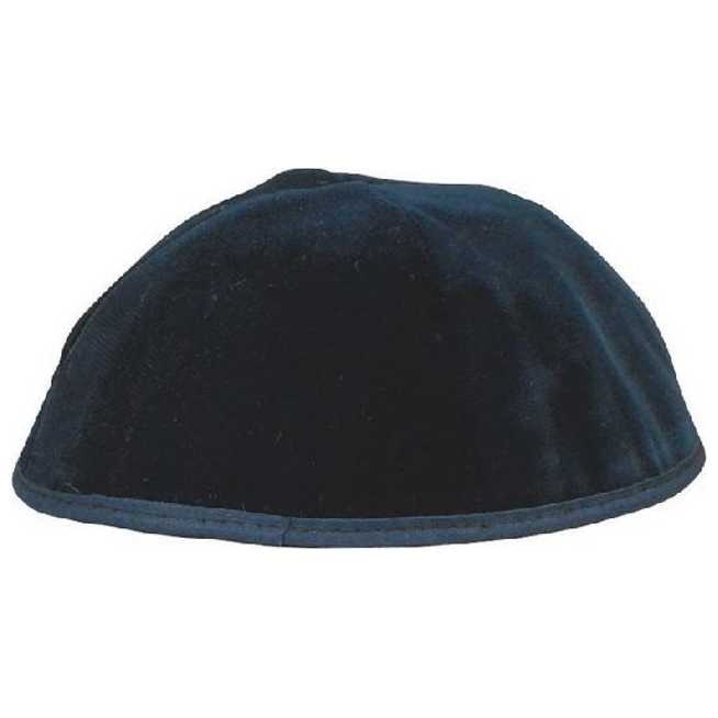 Navy 4 Part Velvet Kippah - Size 3