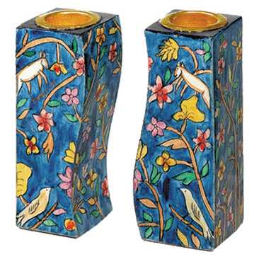Oriental Flowers Fitted Candlesticks
