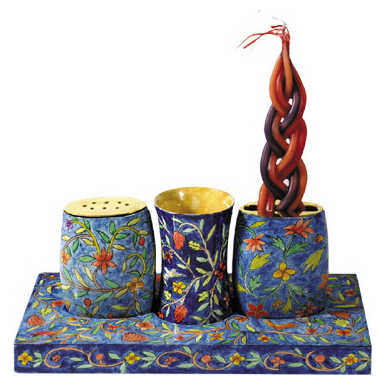 Oriental Wood Havdalah Set