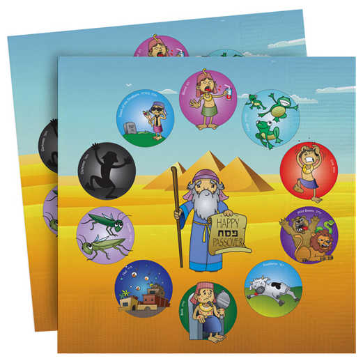10 Plague Passover Napkins - 20 Pack -Perfect For Passover