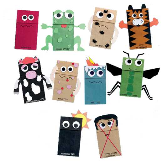 10 Plagues Hand Puppets Kit -Perfect For Passover