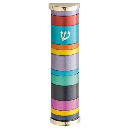 Rings Aluminum Mezuzah Case - 10Cm