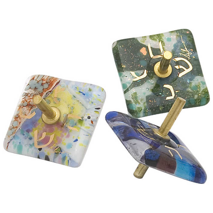 Small Fused Glass Dreidel (Sold Individually) -Perfect For Hanukkah
