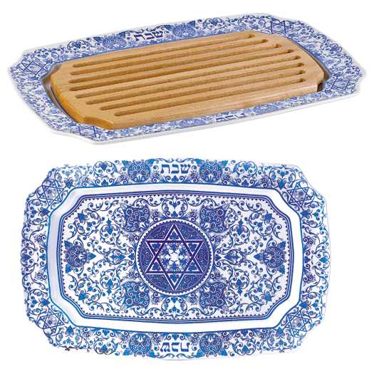 Spode Challah Tray With Wooden Insert