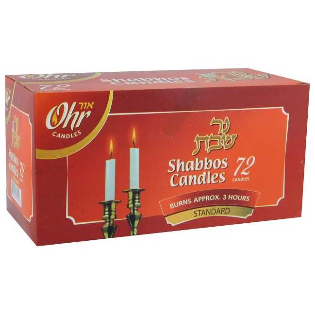 Standard Shabbat Candles - Set Of 72- 3 Hour