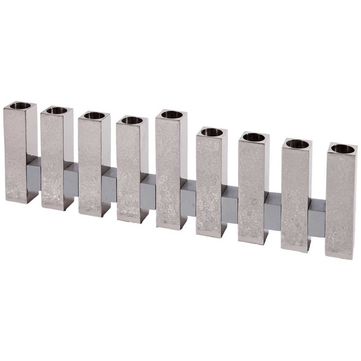 Silver Standing Squares Menorah By Yair Emanuel -Perfect For Hanukkah