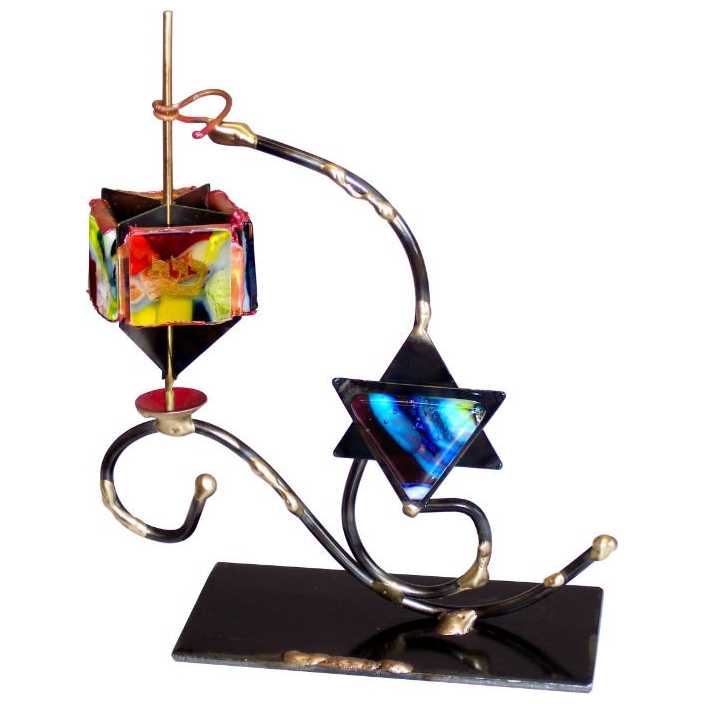 Star Of David And Dreidel Display -Perfect For Hanukkah