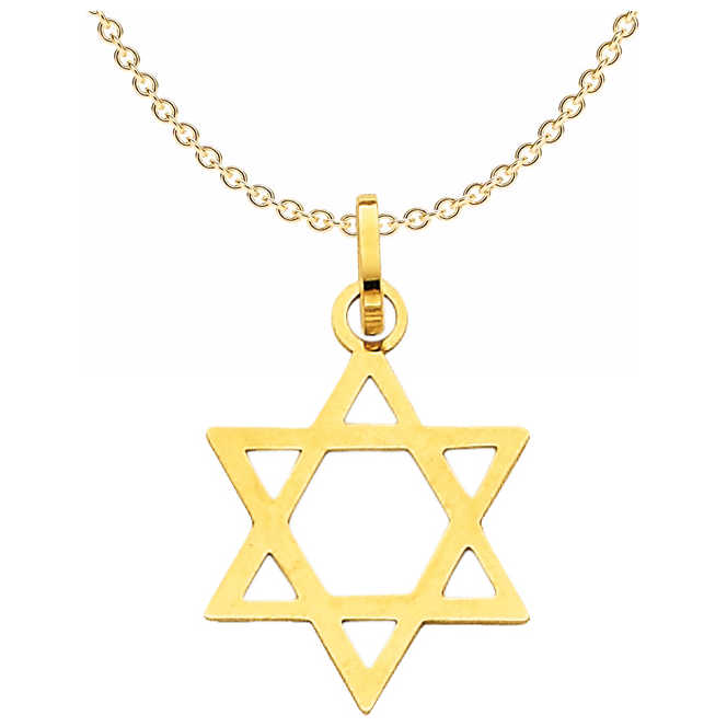 14K Matte Yellow Gold Star Of David Pendant