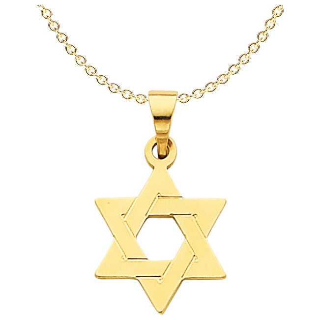 14K Yellow Gold Interlocking Star Of David Pendant