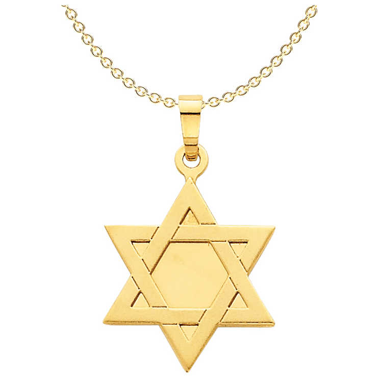 14K Yellow Gold Star Of David Pendant