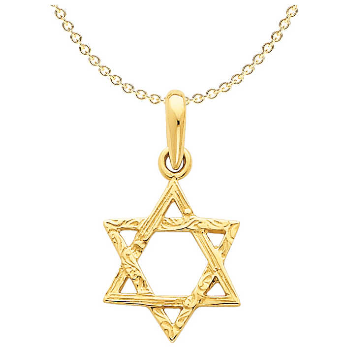 14K Yellow Gold Woven Star Of David Pendant