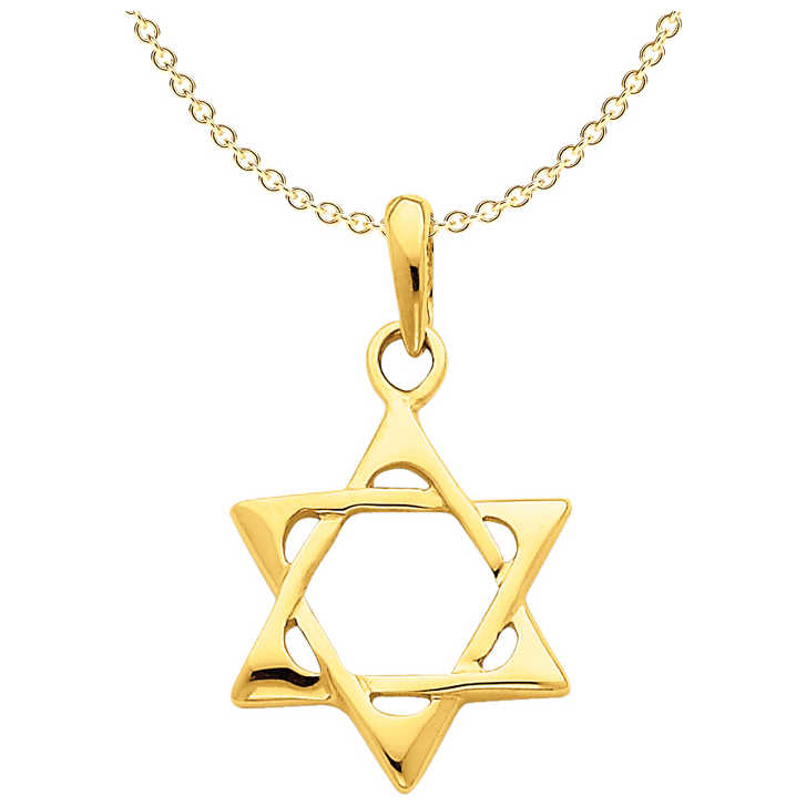 14K Yellow Gold High-Polish Classic Star Of David Pendant